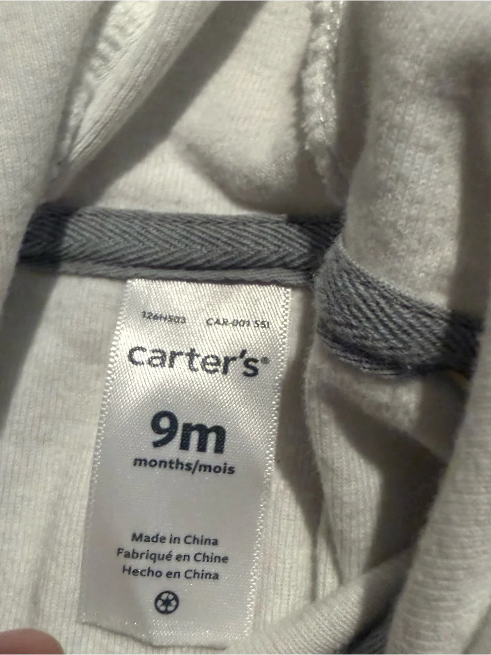 Carter’s Baby Girl 9M White Bear Ear Hooded Cardigan Sweater